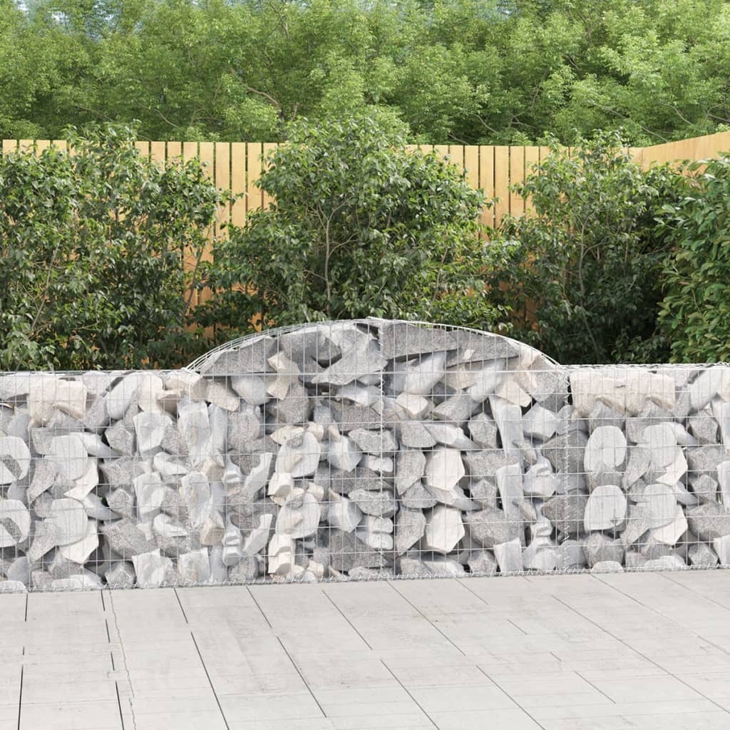 Coșuri gabion arcuite 2 buc., 300x30x80/100 cm, fier galvanizat