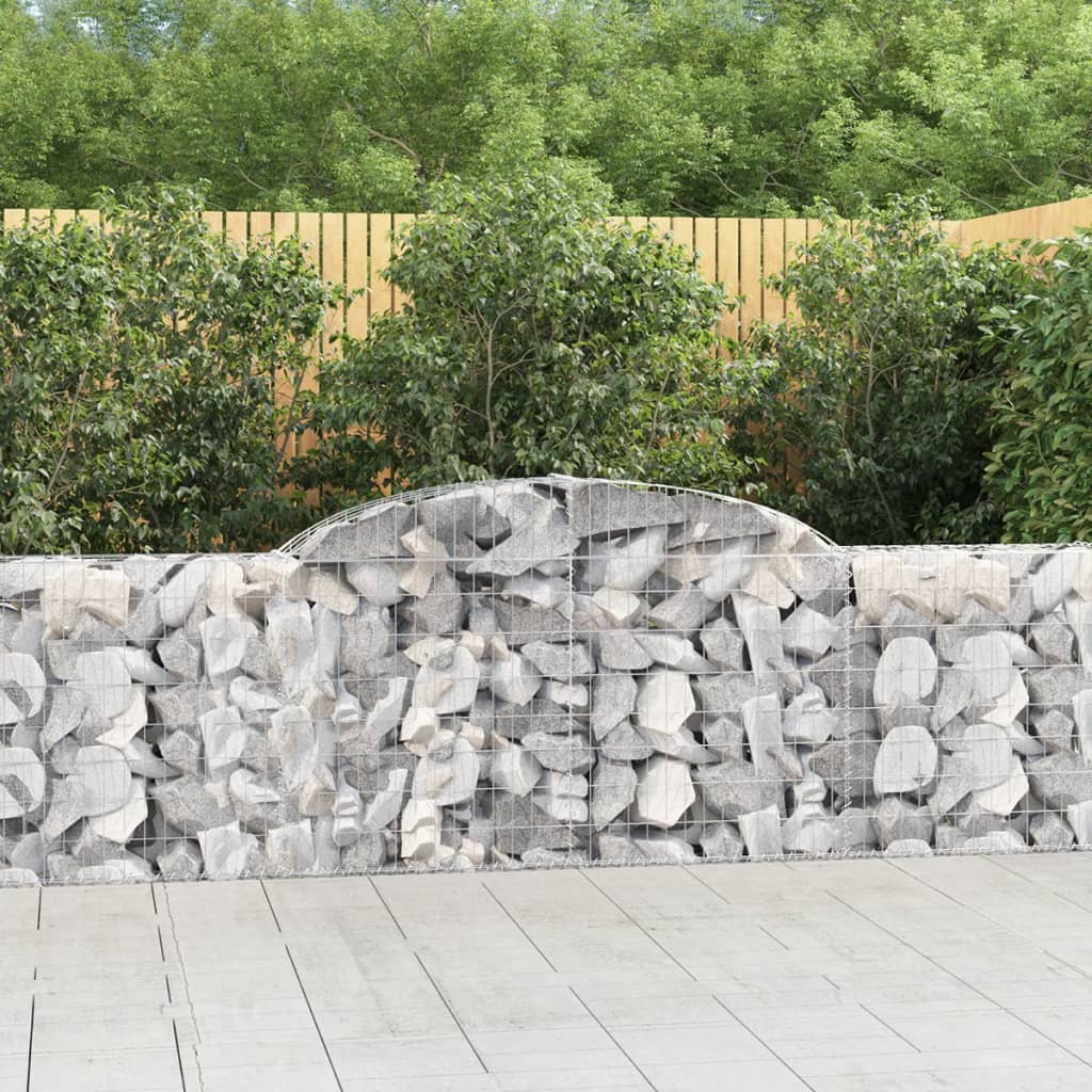 Coșuri gabion arcuite 3 buc., 300x30x80/100 cm, fier galvanizat