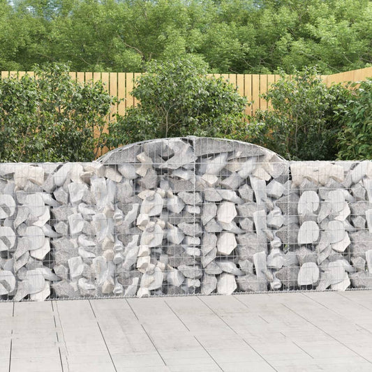 Coșuri gabion arcuite 2 buc, 300x30x100/120 cm fier galvanizat