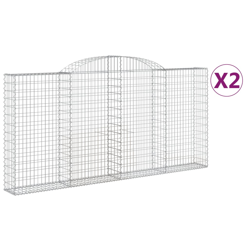 Coșuri gabion arcuite 2 buc. 300x30x140/160 cm fier galvanizat