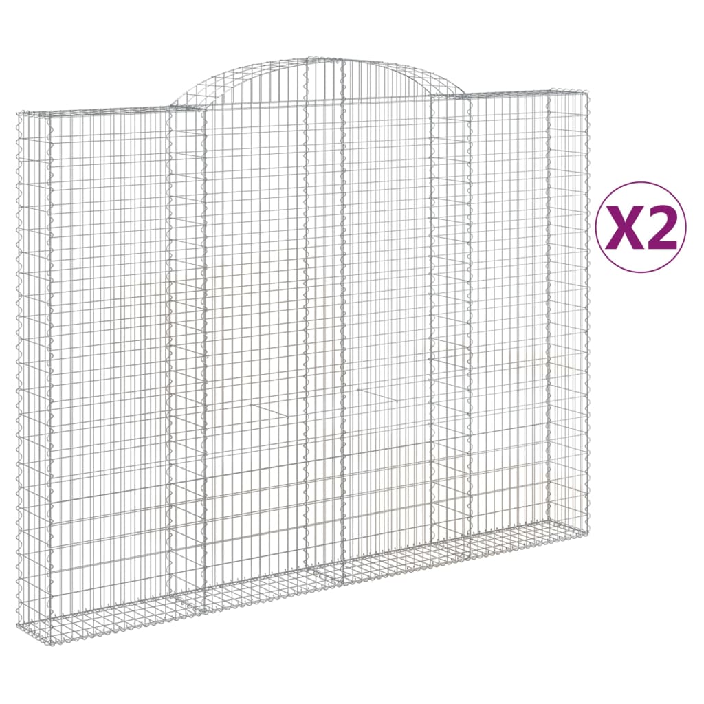 Coșuri gabion arcuite 2 buc. 300x30x220/240 cm fier galvanizat