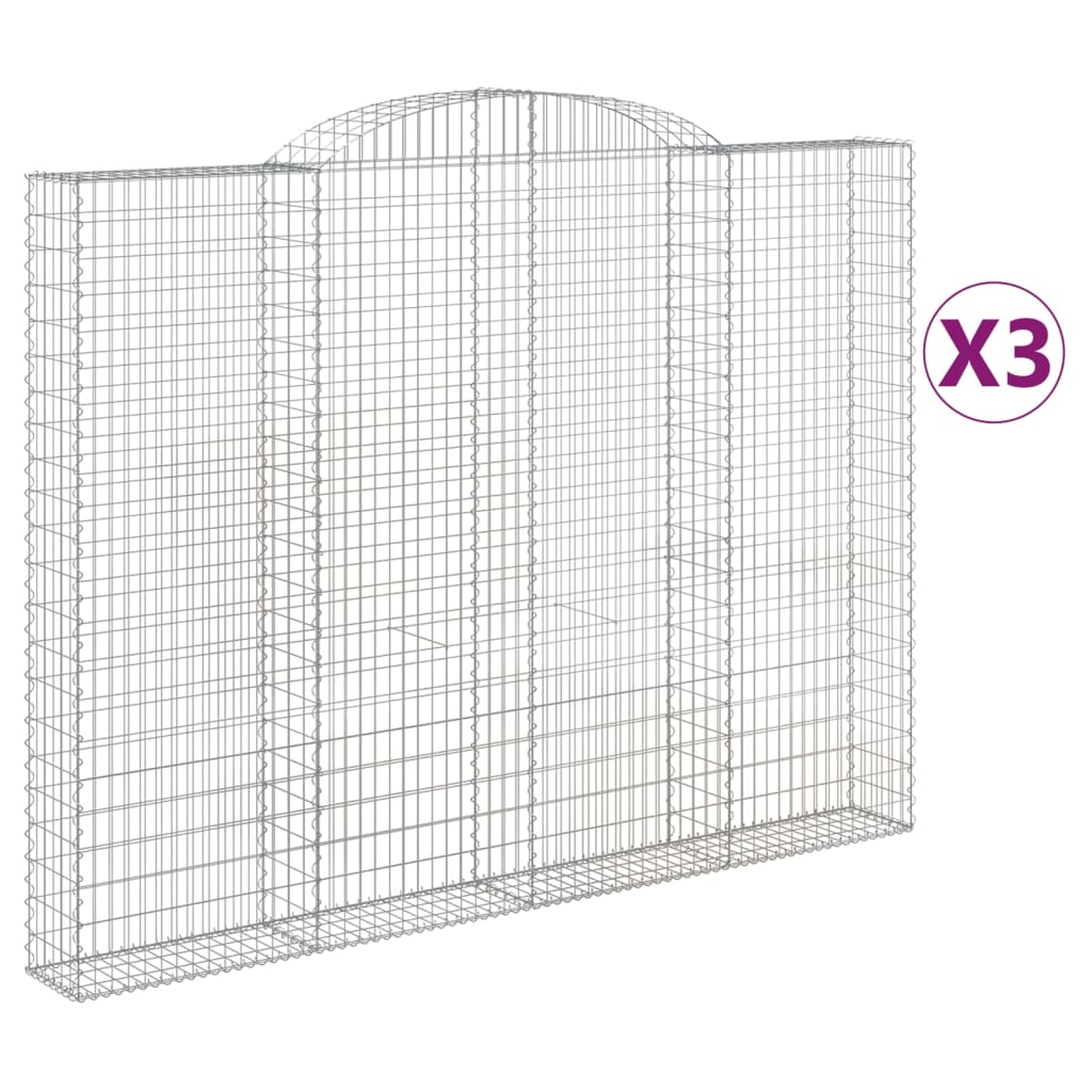 Coșuri gabion arcuite 3 buc. 300x30x220/240 cm fier galvanizat