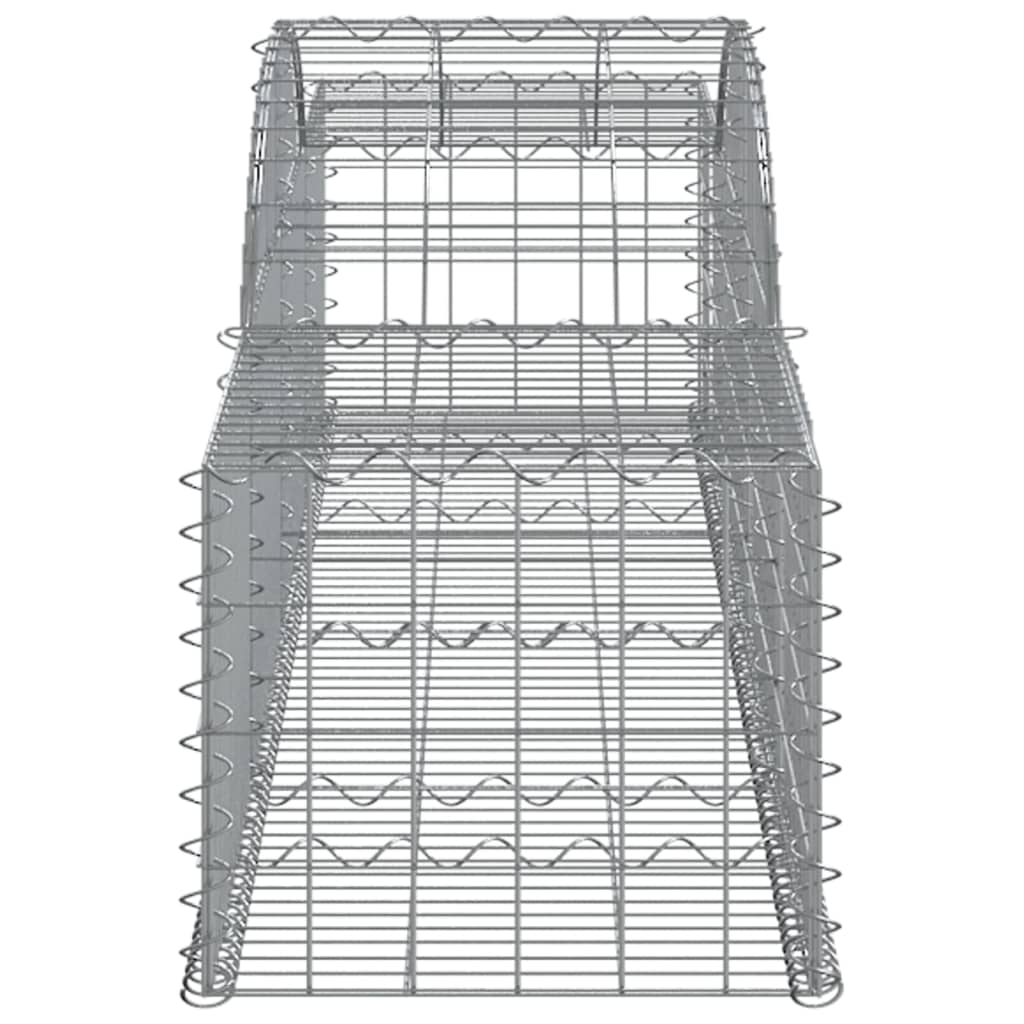 Coșuri gabion arcuite, 2 buc., 300x50x40/60 cm, fier galvanizat