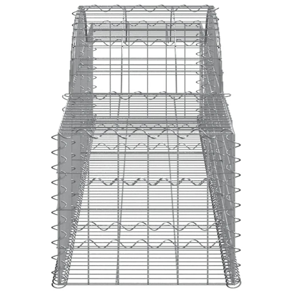 Coșuri gabion arcuite, 7 buc., 300x50x40/60 cm, fier galvanizat