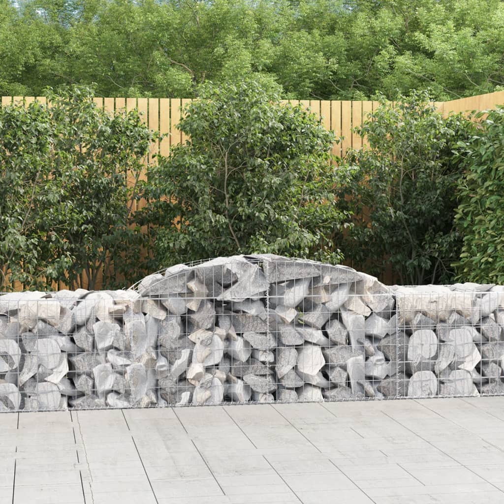 Coșuri gabion arcuite 2 buc, 300x50x60/80 cm, fier galvanizat