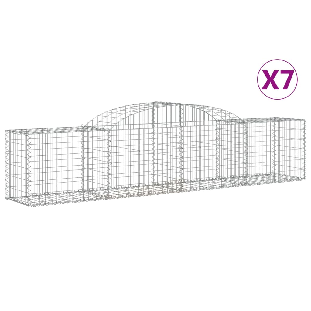 Coșuri gabion arcuite 7 buc, 300x50x60/80 cm, fier galvanizat