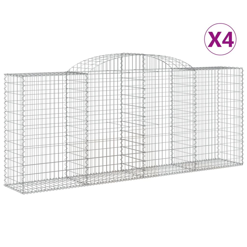 Coșuri gabion arcuite 4 buc. 300x50x120/140 cm, fier galvanizat
