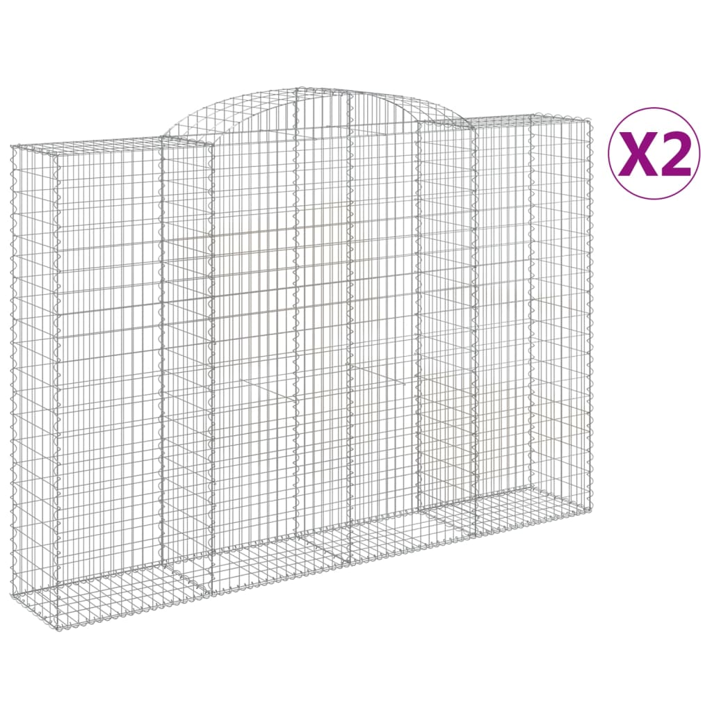 Coșuri gabion arcuite 2 buc. 300x50x200/220 cm, fier galvanizat