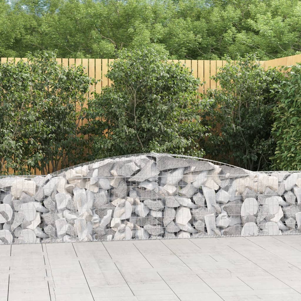 Coșuri gabion arcuite 2 buc, 400x30x60/80 cm, fier galvanizat