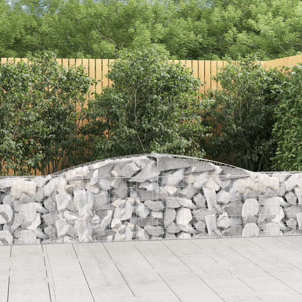 Coșuri gabion arcuite 3 buc, 400x30x60/80 cm, fier galvanizat