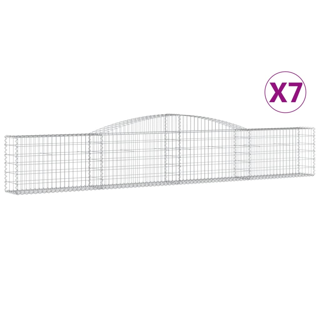 Coșuri gabion arcuite 7 buc, 400x30x60/80 cm, fier galvanizat