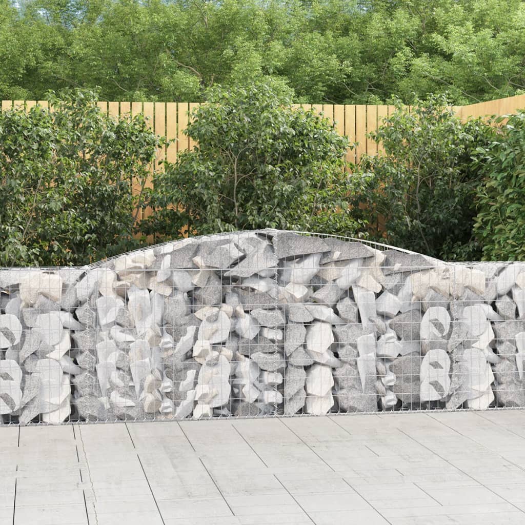 Coșuri gabion arcuite 4 buc, 400x30x80/100 cm, fier galvanizat