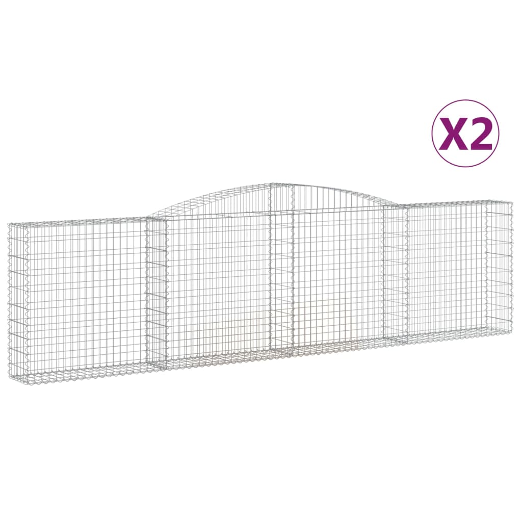 Coșuri gabion arcuite 2 buc, 400x30x100/120 cm fier galvanizat