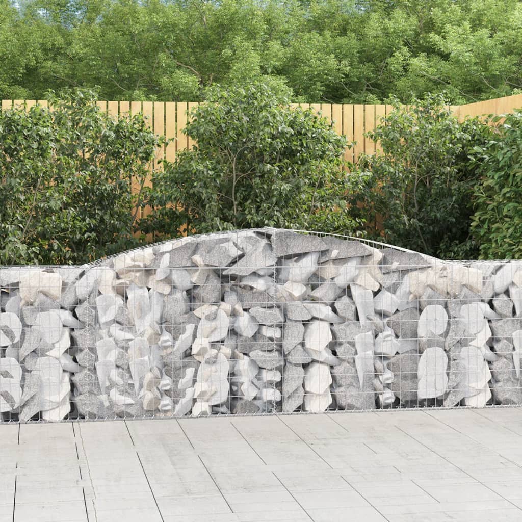 Coșuri gabion arcuite 4 buc, 400x30x100/120 cm fier galvanizat