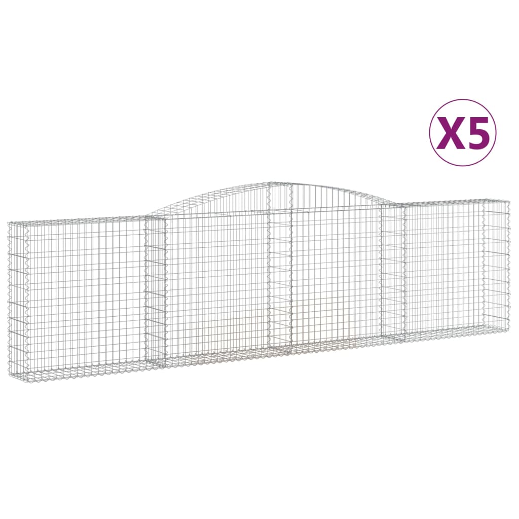 Coșuri gabion arcuite 5 buc, 400x30x100/120 cm fier galvanizat