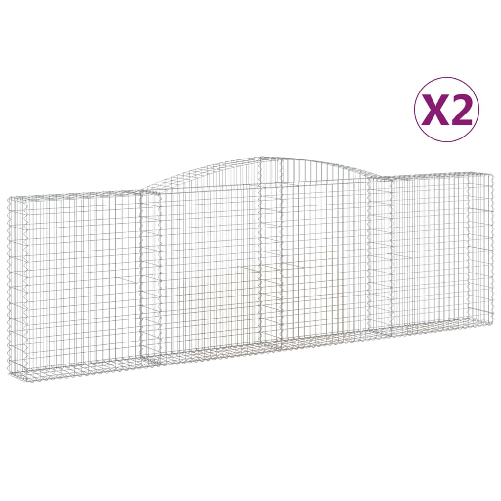 Coșuri gabion arcuite 2 buc. 400x30x120/140cm fier galvanizat