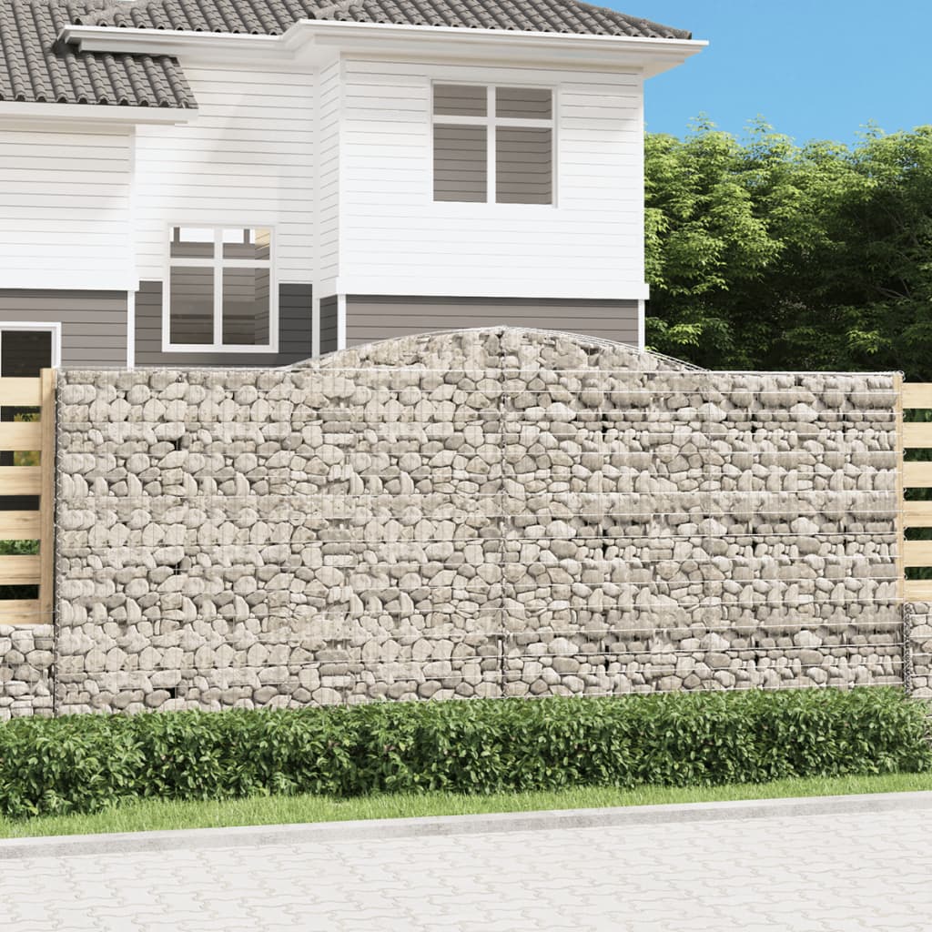 Coșuri gabion arcuite 2 buc, 400x30x180/200 cm, fier galvanizat