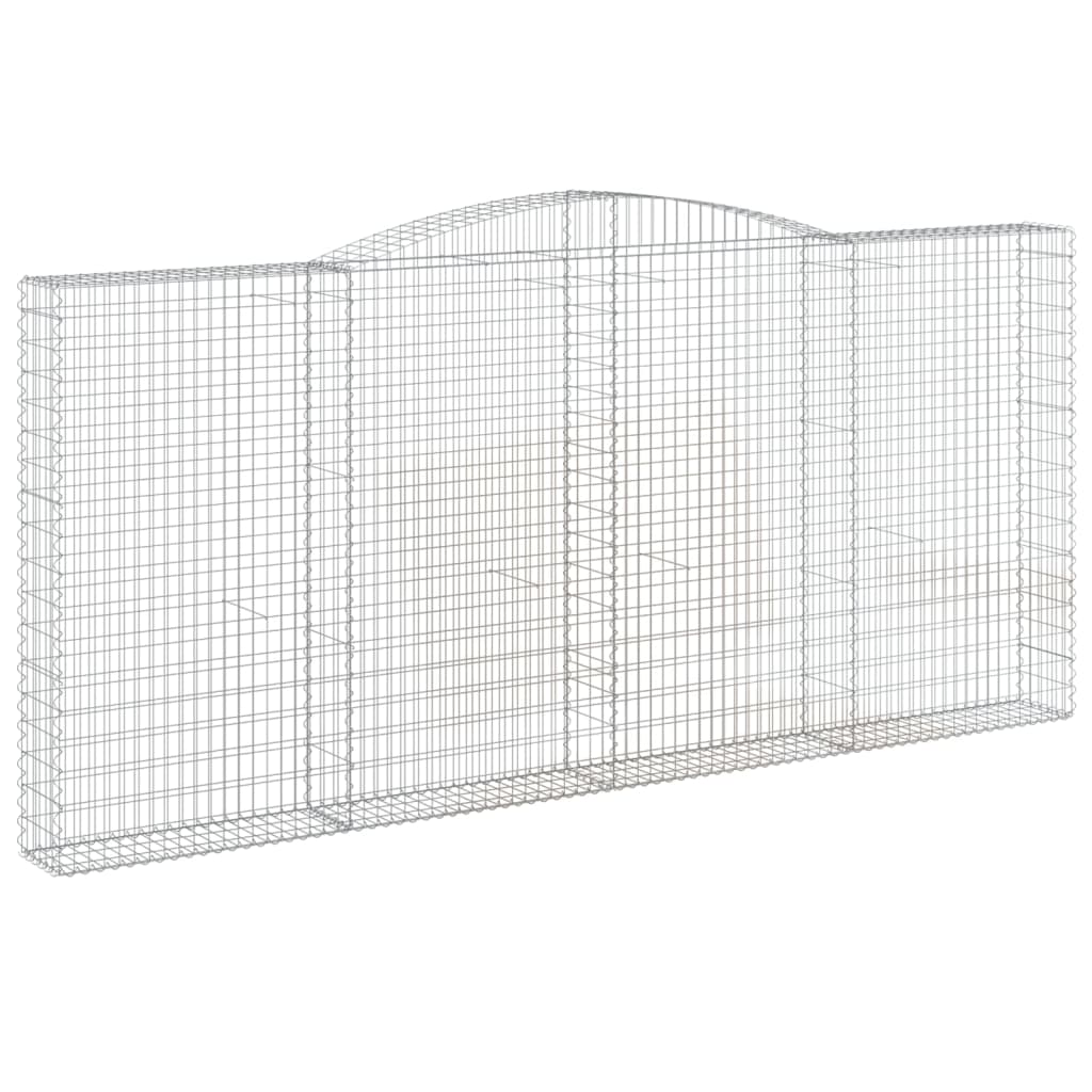 Coșuri gabion arcuite 3 buc, 400x30x180/200 cm, fier galvanizat