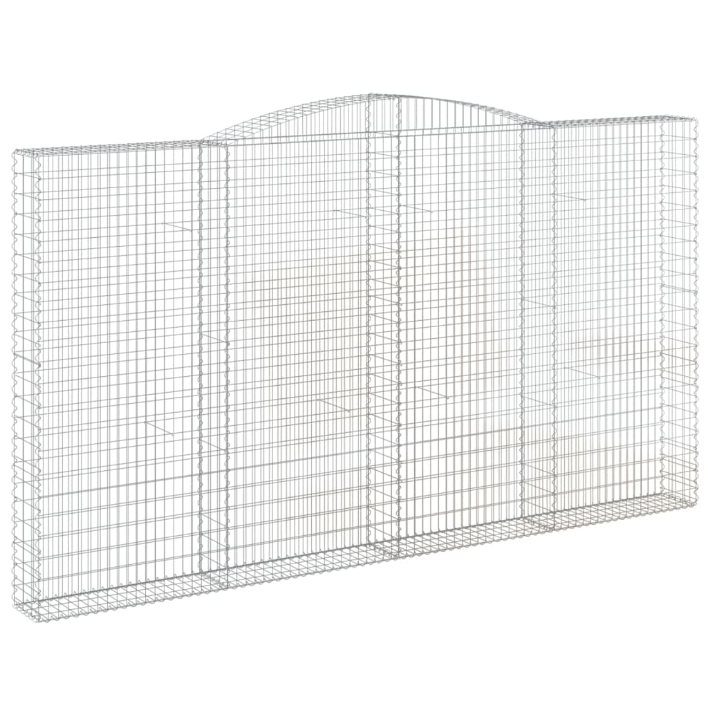 Coșuri gabion arcuite, 2 buc, 400x30x220/240cm, fier galvanizat