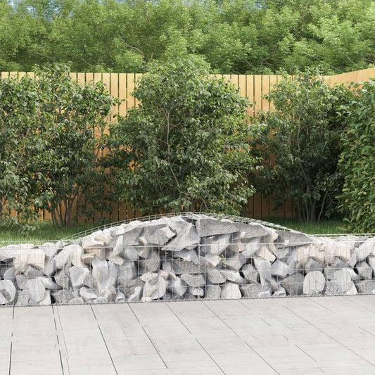 Coșuri gabion arcuite 2 buc, 400x50x40/60 cm, fier galvanizat