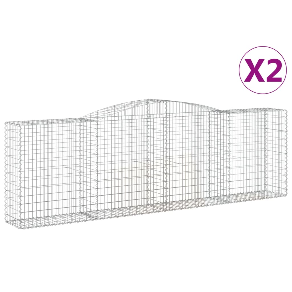 Coșuri gabion arcuite 2 buc, 400x50x120/140 cm, fier galvanizat