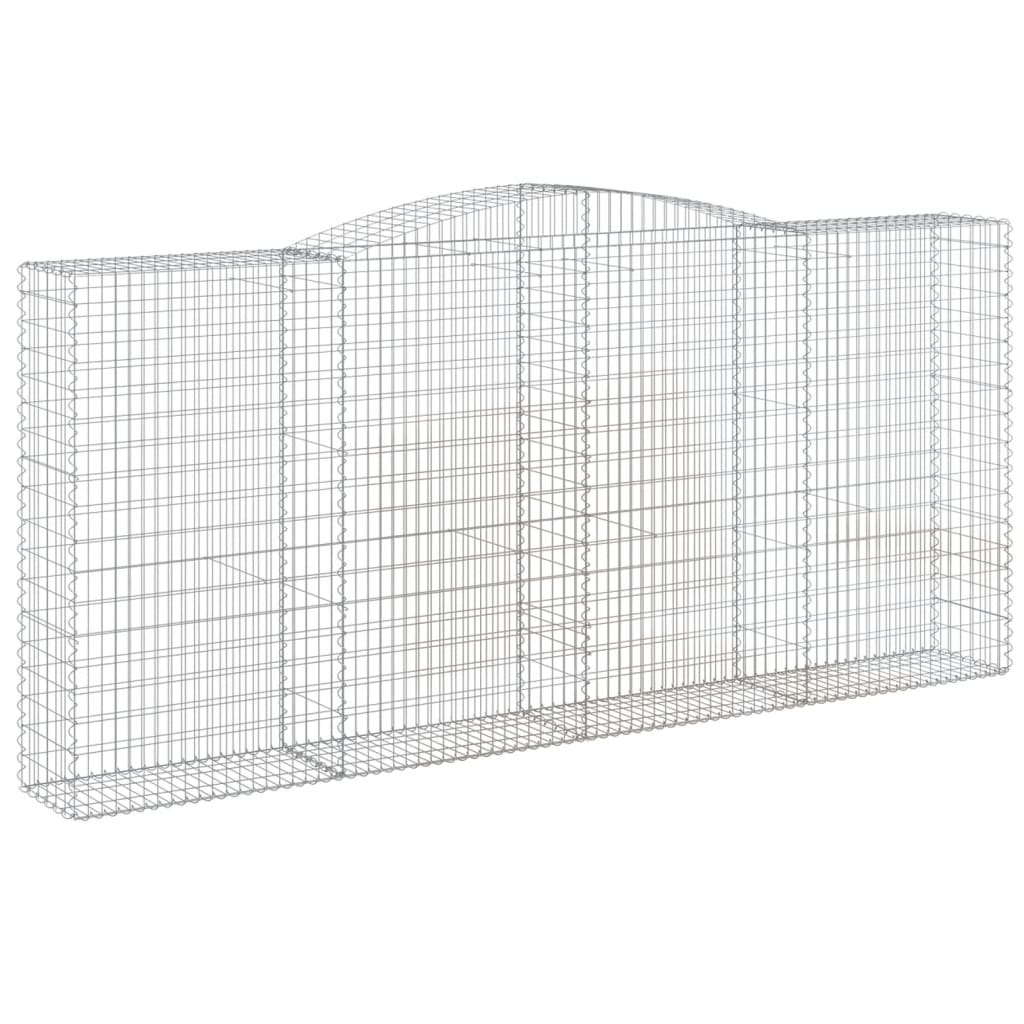 Coșuri gabion arcuite 2 buc, 400x50x180/200 cm, fier galvanizat