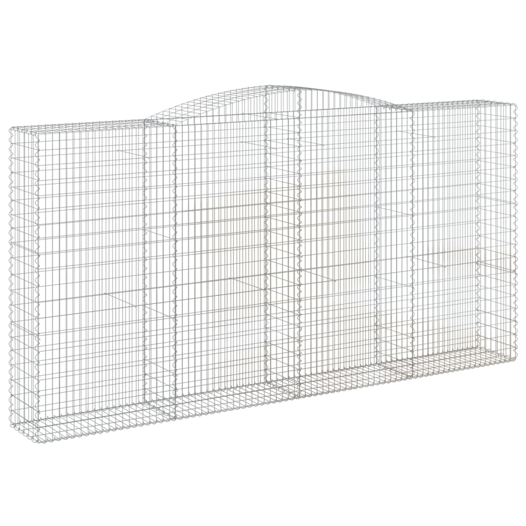 Coșuri gabion arcuite, 2 buc 400x50x200/220 cm, fier galvanizat