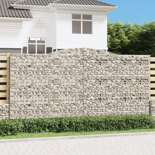 Coșuri gabion arcuite, 2 buc 400x50x200/220 cm, fier galvanizat