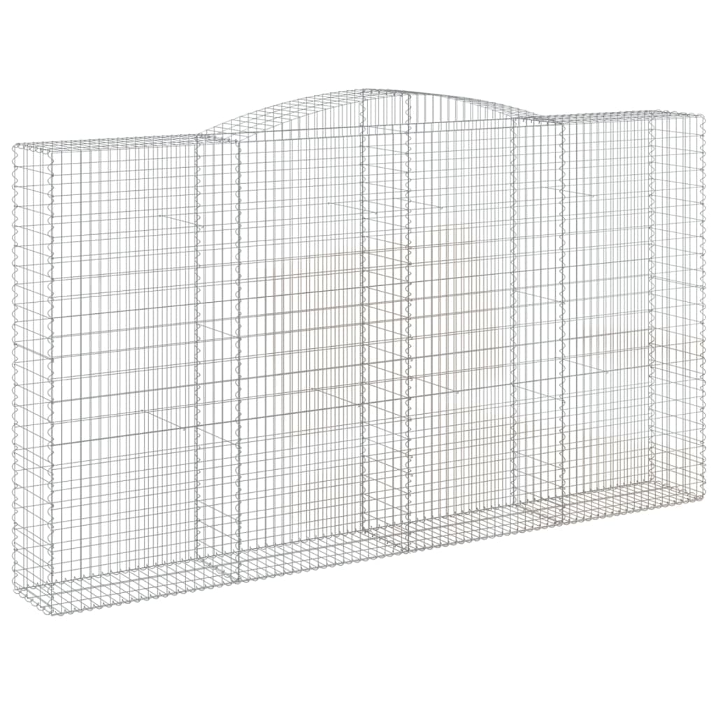 Coșuri gabion arcuite, 2 buc, 400x50x220/240cm, fier galvanizat