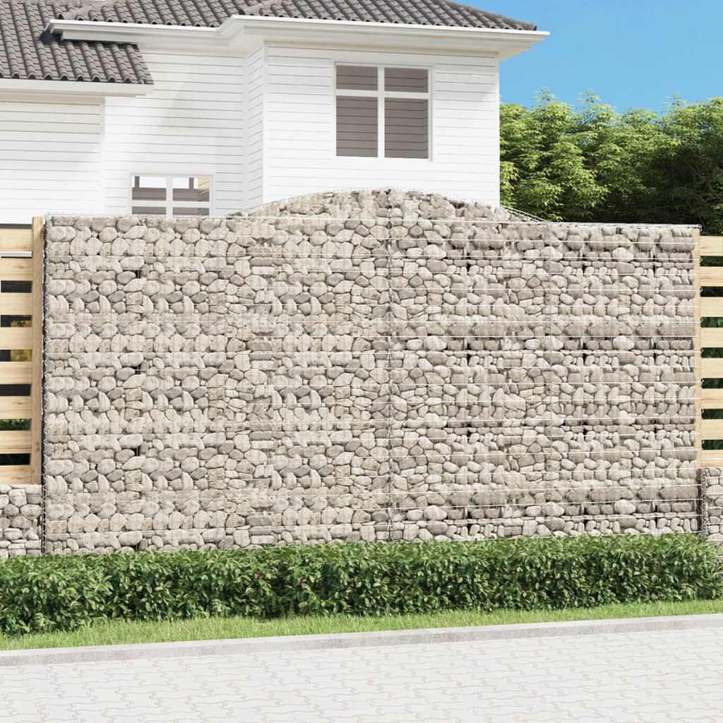 Coșuri gabion arcuite, 2 buc, 400x50x220/240cm, fier galvanizat