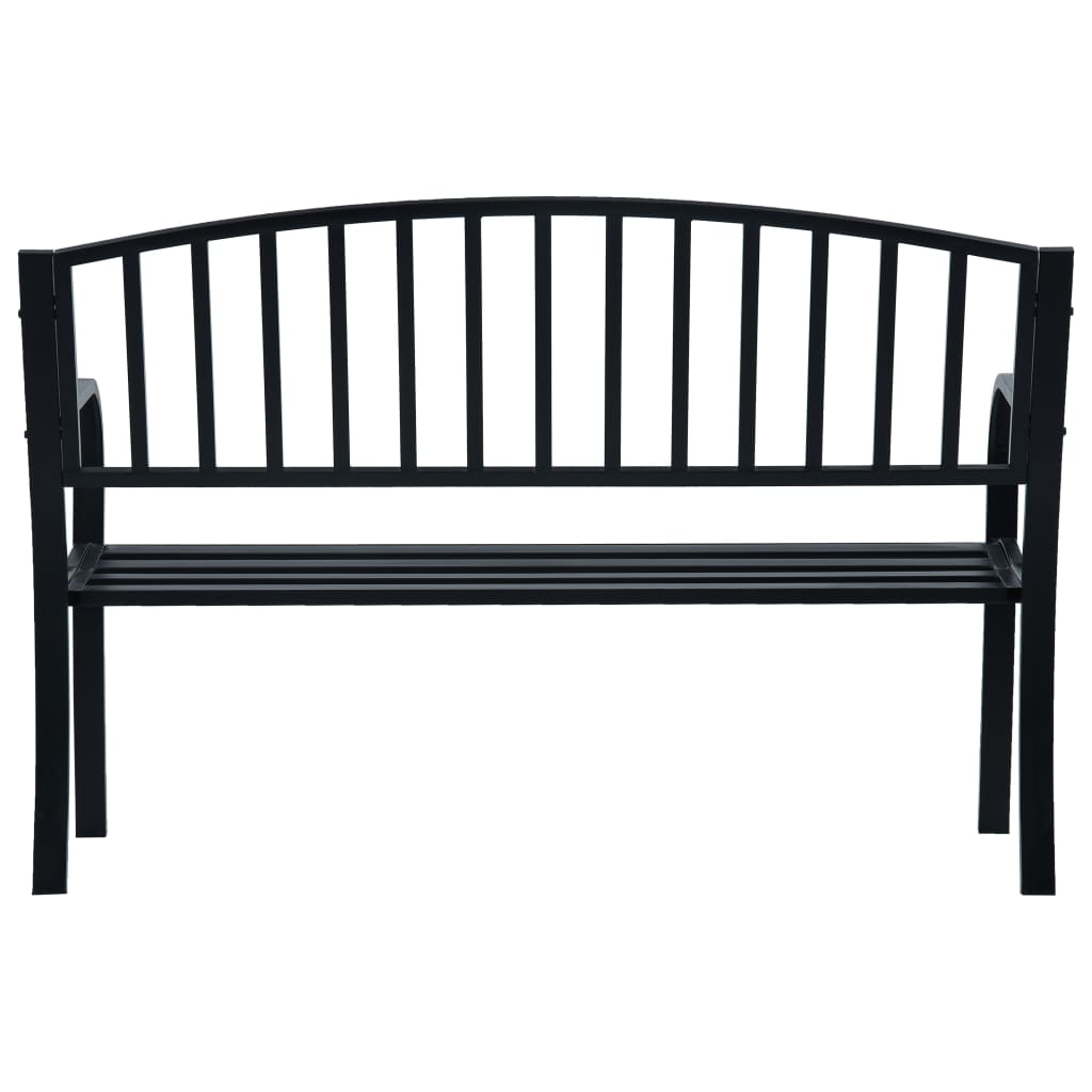 Bancă de grădină din oțel, negru, 120 cm