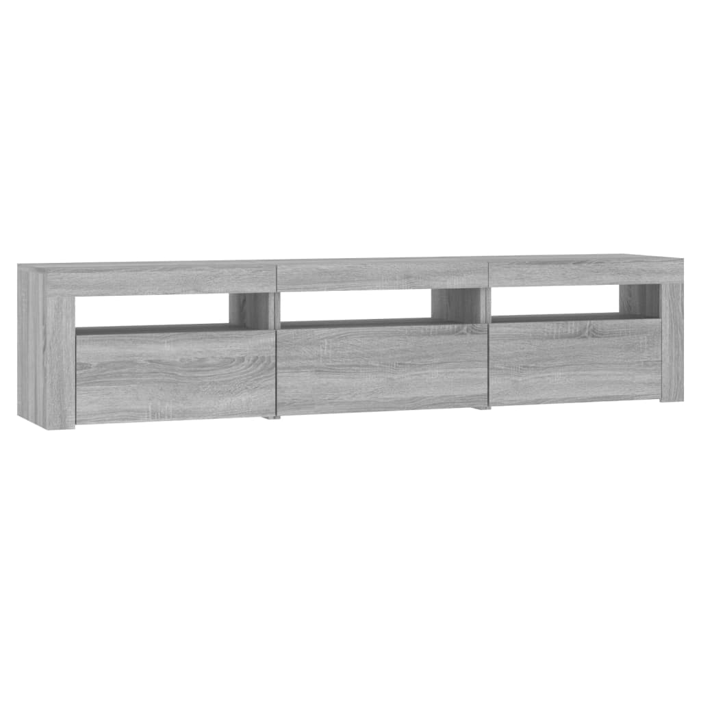 Comodă TV cu lumini LED, gri sonoma, 180x35x40 cm