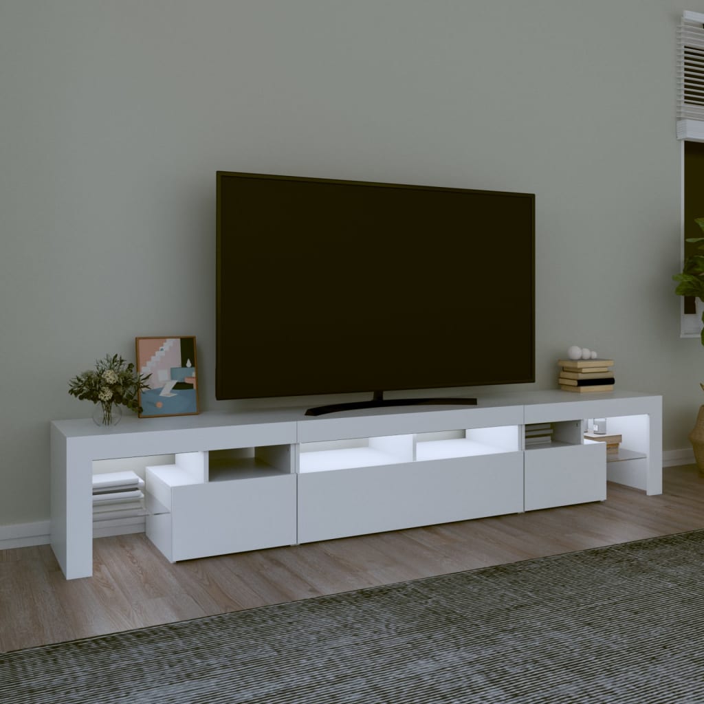 Comode TV cu lumini LED, alb2，30x36,5x40