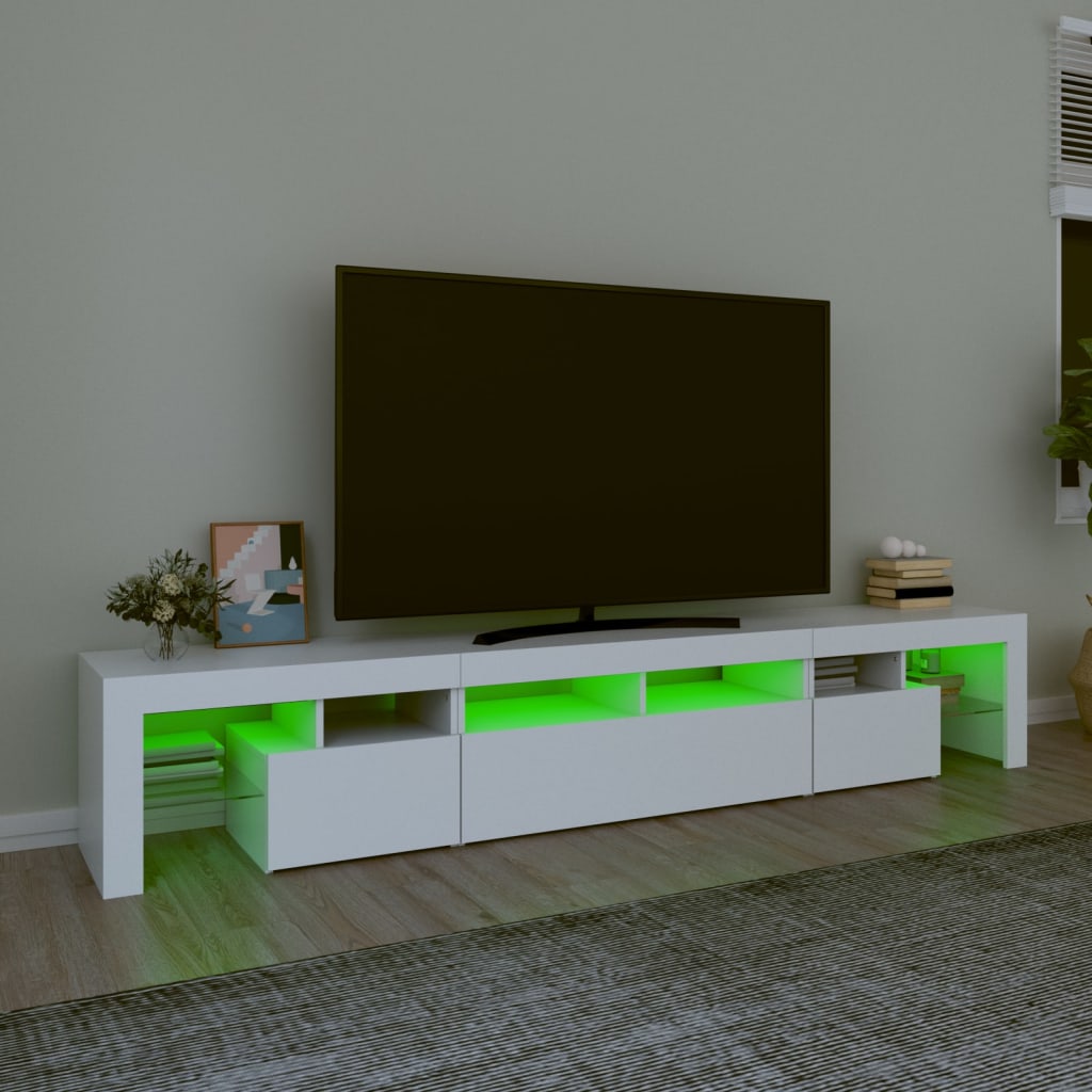 Comode TV cu lumini LED, alb2，30x36,5x40