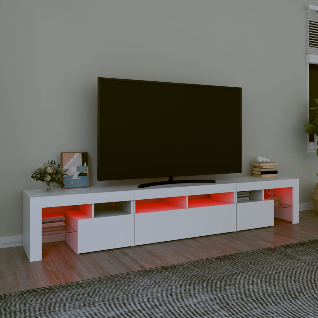 Comode TV cu lumini LED, alb2，30x36,5x40