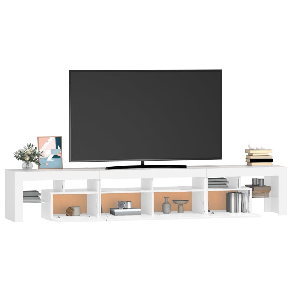 Comode TV cu lumini LED, alb2，30x36,5x40