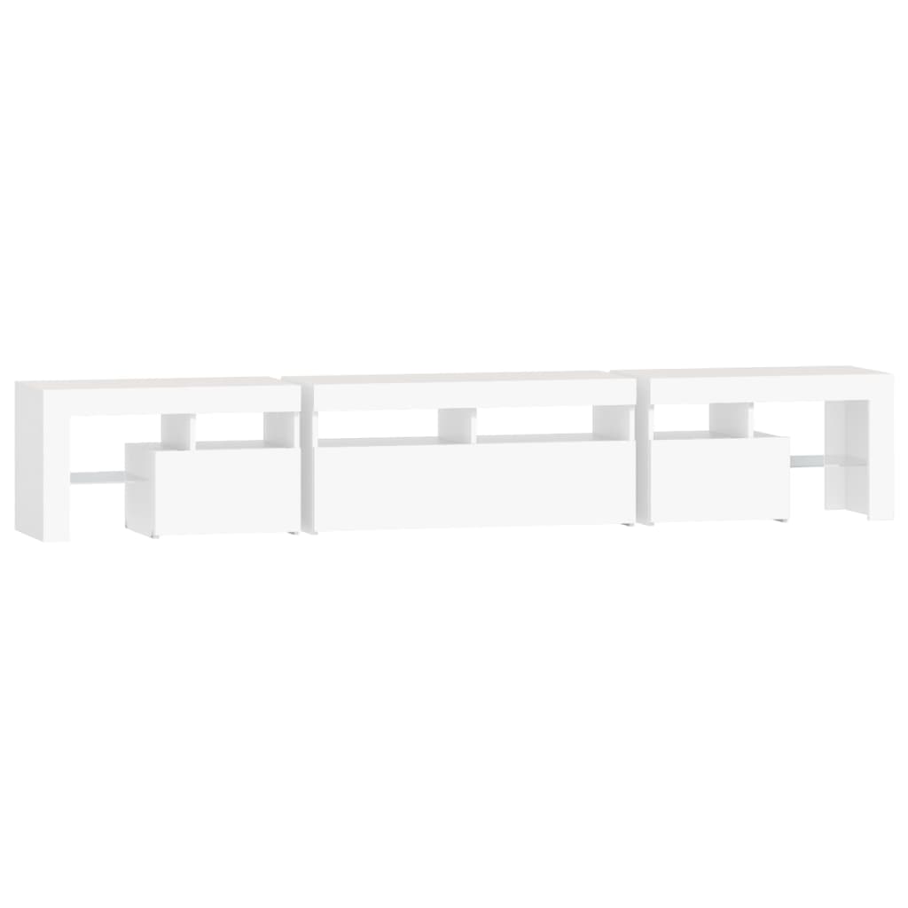 Comode TV cu lumini LED, alb2，30x36,5x40