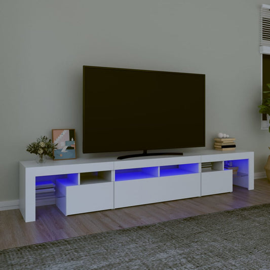 Comode TV cu lumini LED, alb2，30x36,5x40