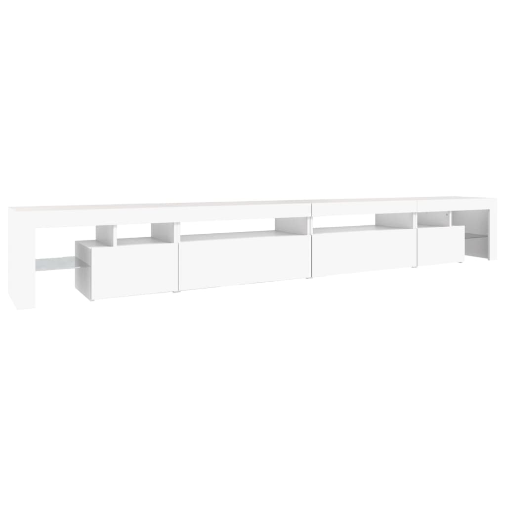Comodă TV cu lumini LED, alb, 290x36,5x40 cm