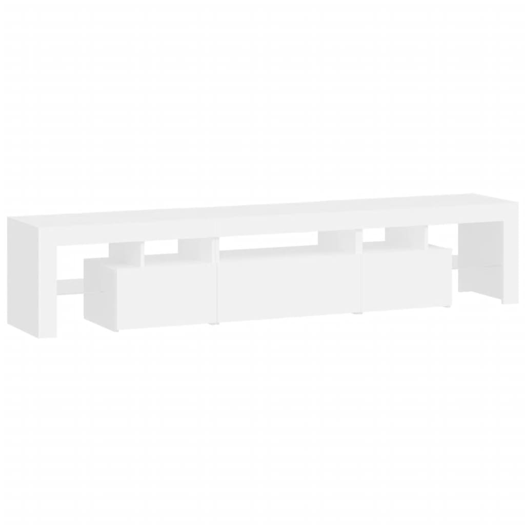 Dulap TV cu lumini LED alb 200x36,5x40 cm