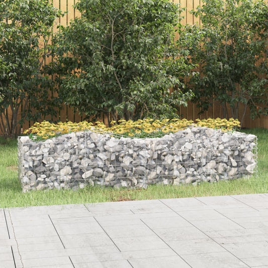 Strat înălțat cu gabion arcuit, 200x50x50 cm, fier galvanizat