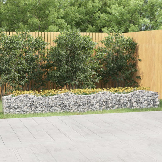 Strat înălțat cu gabion arcuit, 400x50x50 cm, fier galvanizat