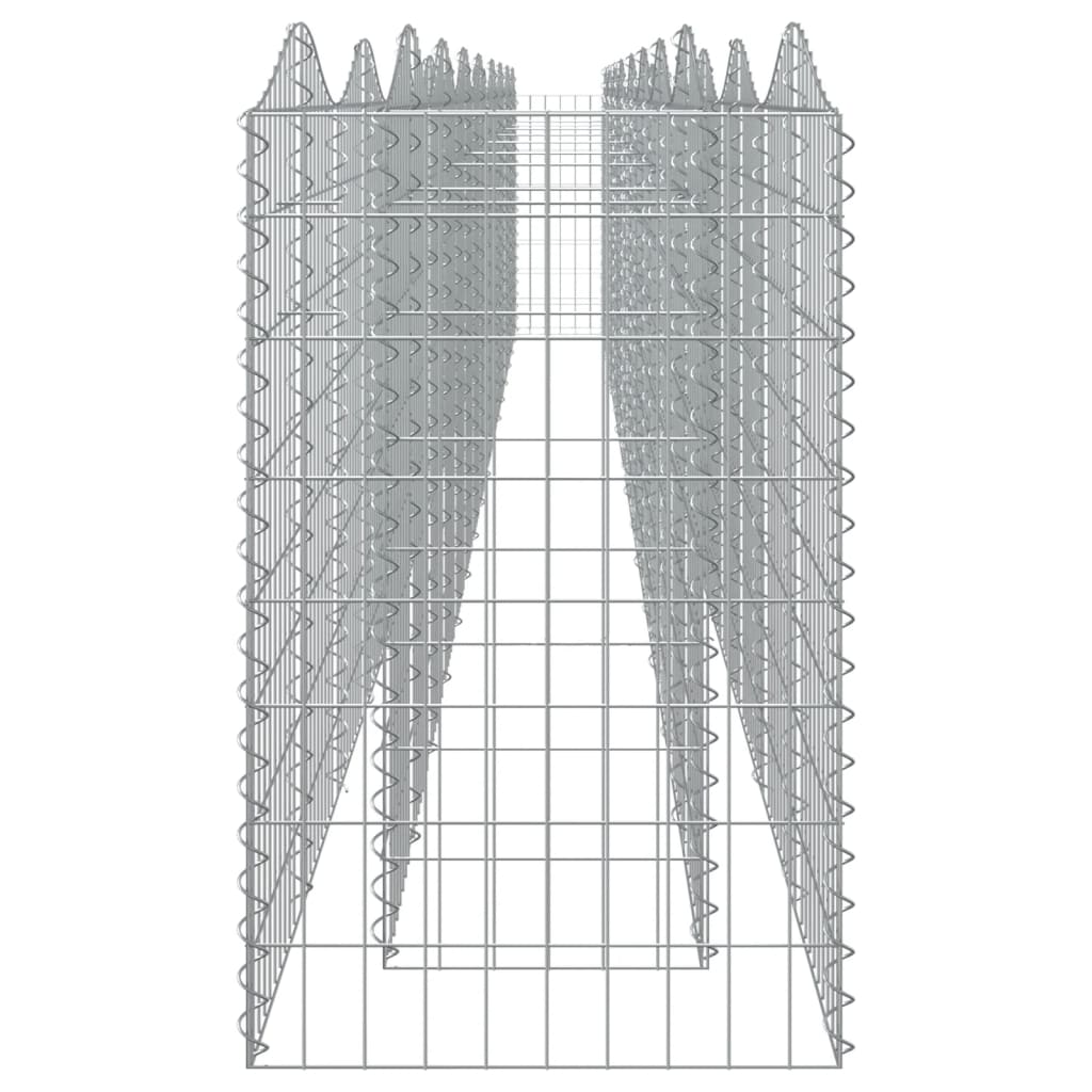 Strat înălțat cu gabion arcuit, 800x50x100 cm, fier galvanizat