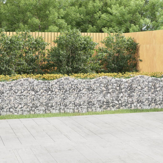 Strat înălțat cu gabion arcuit, 800x50x100 cm, fier galvanizat