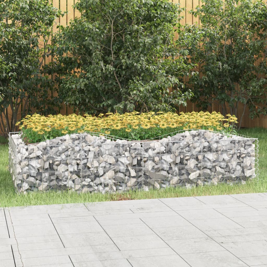 Strat înălțat cu gabion arcuit, 200x100x50 cm, fier galvanizat