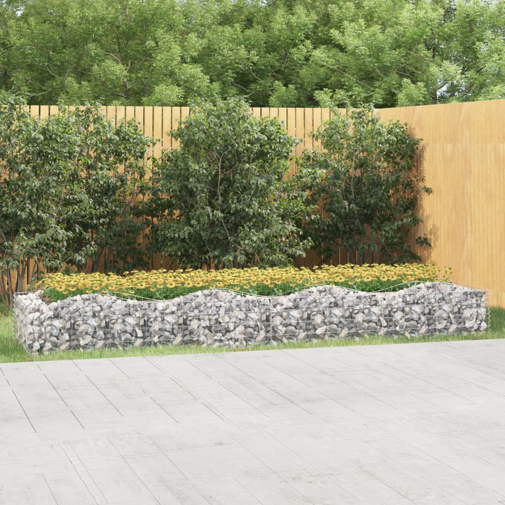 Strat înălțat cu gabion arcuit, 400x100x50 cm, fier galvanizat