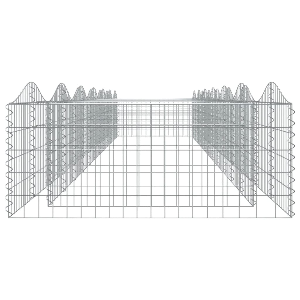 Strat înălțat cu gabion arcuit, 600x100x50 cm, fier galvanizat