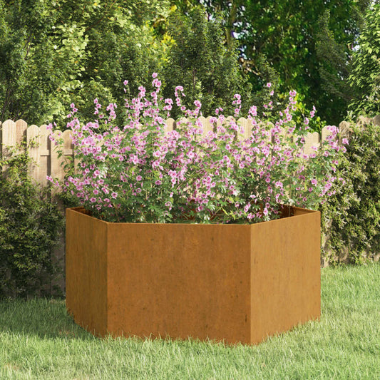 Jardinieră, ruginiu, 90x90x45 cm, oțel corten