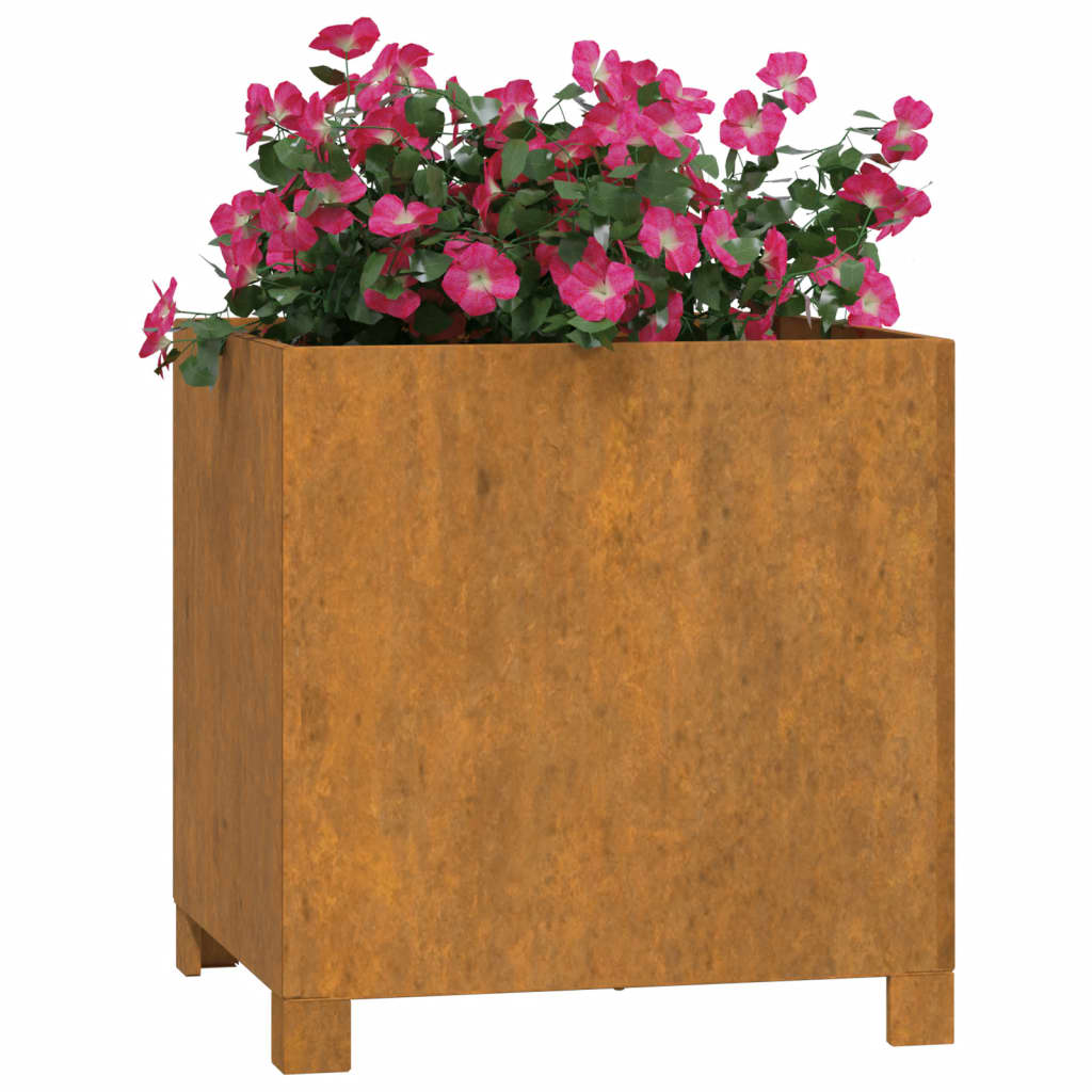 Jardiniere cu picioare 2 buc. ruginiu 42x40x43 cm oțel corten