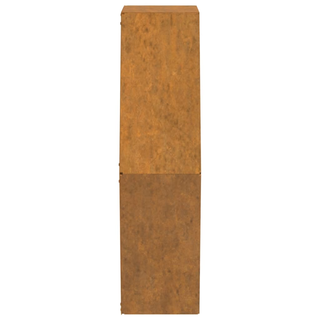 Jardiniere de perete, 2 buc., ruginiu, 46x10x40 cm, oțel corten